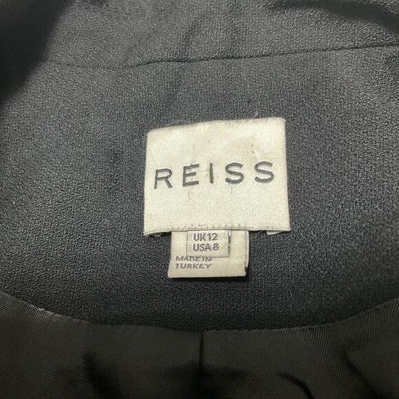 Reiss Women's Long Sleeve Lined One Button Blazer Black Size 8 Wool Blend - Picture 4 of 8